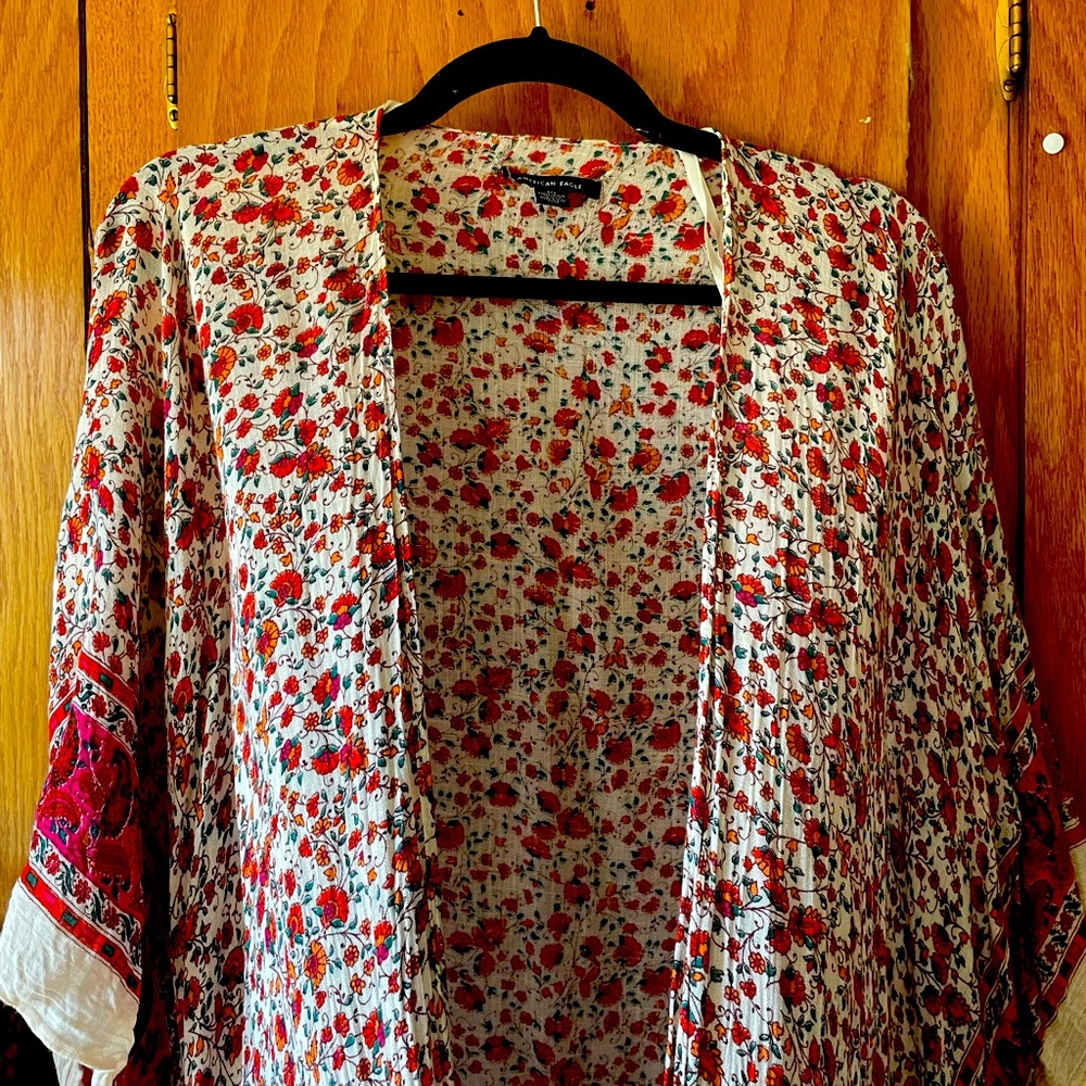 American Eagle Long Draped Kimono
